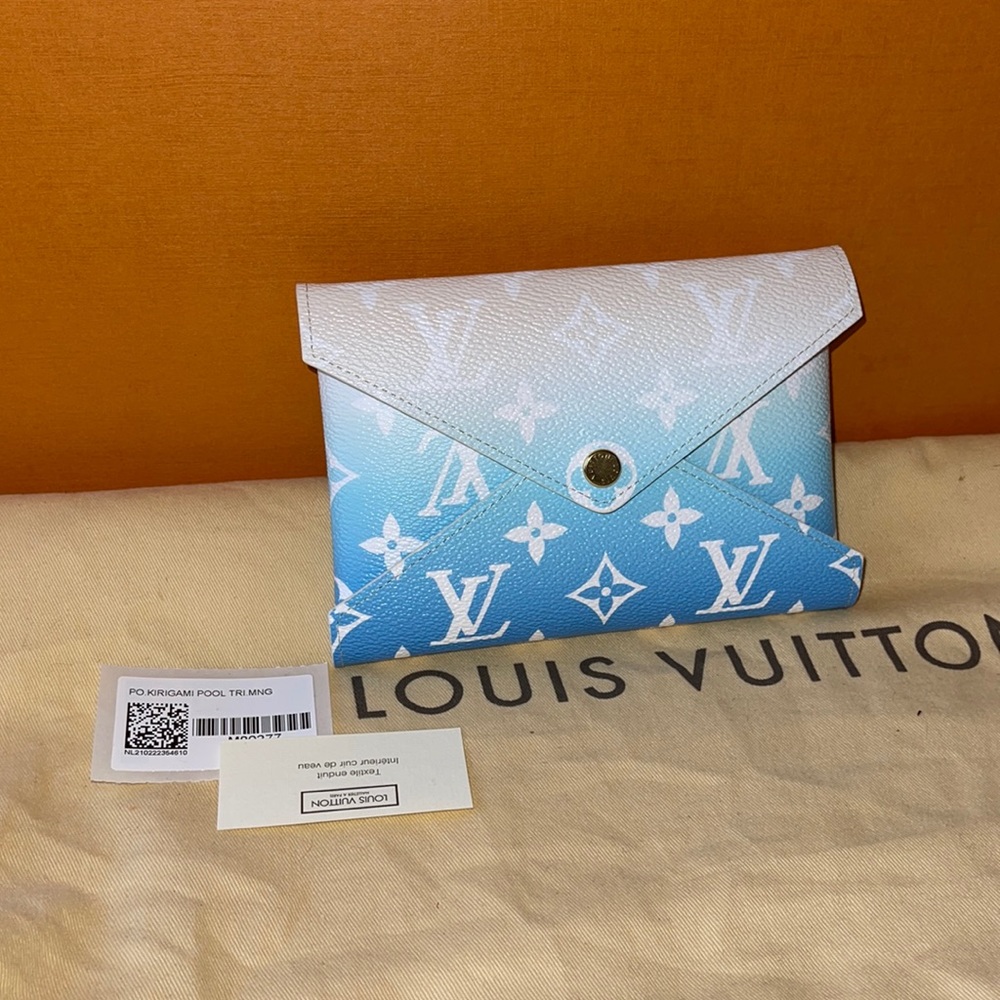 Authentic Louis Vuitton by the pool blue kirigami